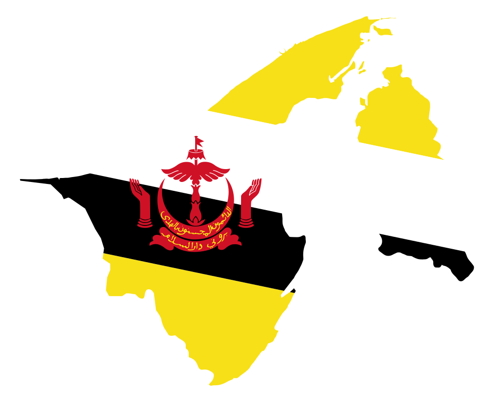 OnlineLabels Clip Art Brunei Map Flag   Brunei Map Flag 273408 